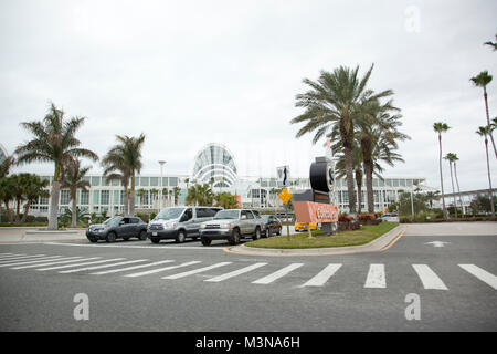 Februar 3, 2018: Orlando Florida: Die enorme Orange County Convention Center am International Drive in Orlando, Florida Stockfoto