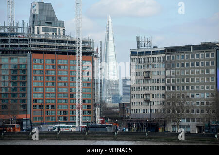 310 m supertall Wolkenkratzer der Shard abgeschlossen im 2012 von Renzo Piano in London, England, Vereinigtes Königreich. Am 5. April 2015. Dies ist die höchste Stockfoto