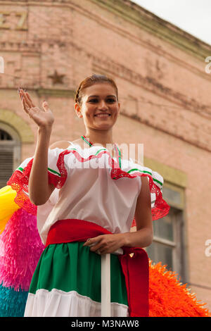 Matamoros, Tamaulipas, Mexiko - 25. Februar 2017, Desfile Fiestas Mexicanas ist Teil der Charro Tage Fiesta - Fiestas Mexicanas, eine bi-nationale fest Stockfoto