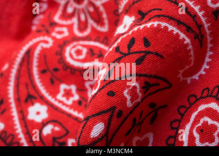 Nahaufnahme der Ein rotes Halstuch/bandanna Stockfoto