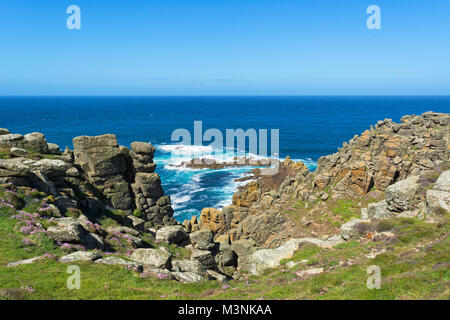 Gwennap Kopf auf die penwith Halbinsel in Cornwall, England, Großbritannien, Großbritannien. Stockfoto