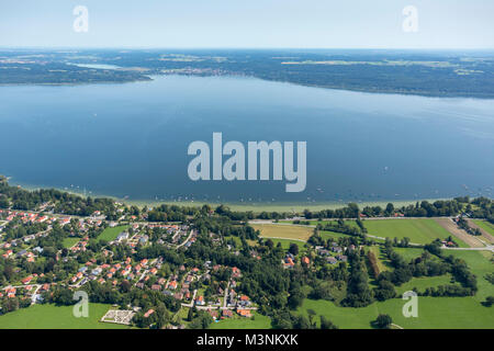 Luftaufnahme von Riederau, Dießen am Ammersee, Oberbayern, Landsberg am Lechny, Deutschland Stockfoto