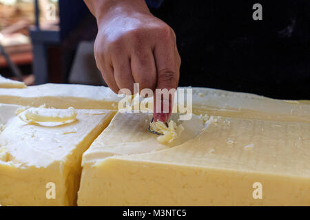 Say Cheese Festival Käse schnitzen Markt Melbourne Australien Stockfoto