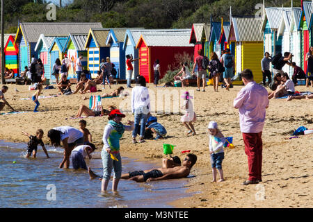 Baden boxen Brighton Beach Melbourne Australien Stockfoto