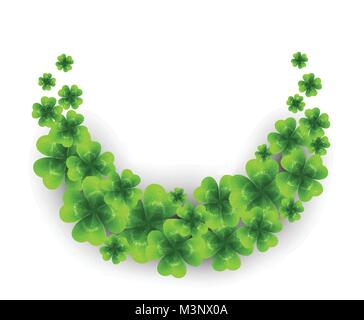 Saint Patricks Day Hintergrund mit gesprüht Klee Blätter oder Shamrocks. Vector Illustration Stock Vektor