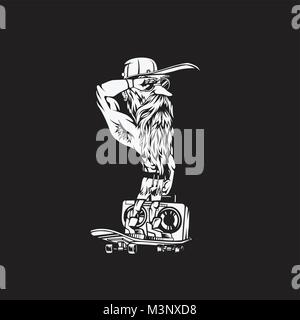 Ein Mann ist auf Skateboard Vector Illustration Stock Vektor