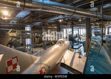 Berlin, Deutschland - Februar, 2018: Flugzeuge im Luftfahrt Ausstellung im Deutschen Technikmuseum (Deutsche Technikmuseum Berlin (DTMB)) Stockfoto