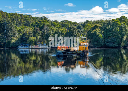 Pieman River Ferry, Corinna, Tasmanien, Australien Stockfoto