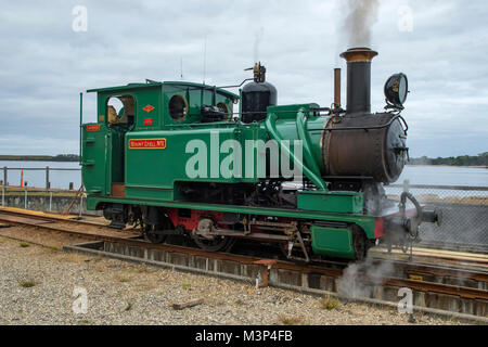 Mt Lyell Nr. 1 Lokomotive, West Coast Wilderness Railway, Regatta Point, Tasmanien, Australien Stockfoto