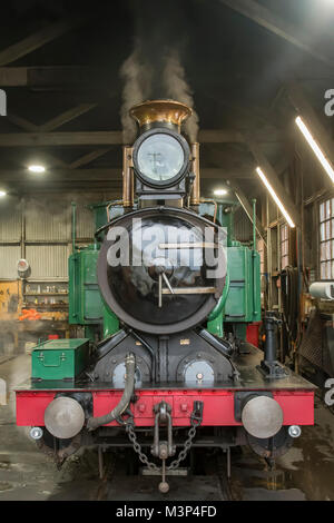 Mt Lyell Nr. 1 Lokomotive, West Coast Wilderness Railway, Regatta Point, Tasmanien, Australien Stockfoto