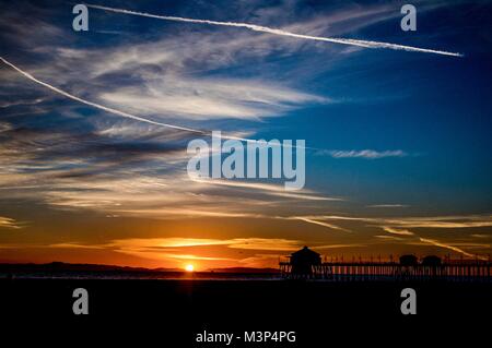 Huntington Beach Pier Sonnenuntergang Stockfoto