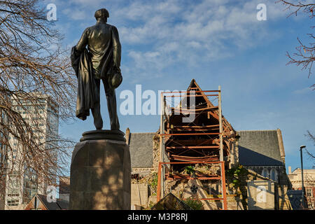 Durch Erdbeben beschädigt Kathedrale von Christchurch, Canterbury, South Island, Neuseeland Stockfoto