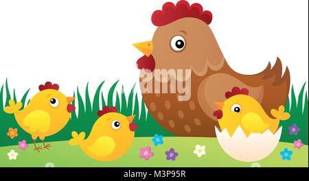 Chicken Thema Bild 5-eps 10 Vector Illustration. Stock Vektor