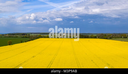 Rapsfelder - Drone Blick über die Landschaft von Kent Stockfoto