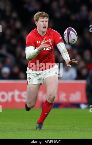 RHYS PATCHELL WALES & SCARLETS ENGLAND V WALES, NAT WEST 6 NATIONEN TWICKENHAM, LONDON, ENGLAND, 10. Februar 2018 sterben19659 Stockfoto