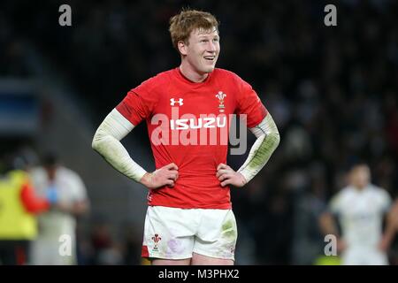 RHYS PATCHELL WALES & SCARLETS ENGLAND V WALES, NAT WEST 6 NATIONEN TWICKENHAM, LONDON, ENGLAND, 10. Februar 2018 sterben 19671 Stockfoto