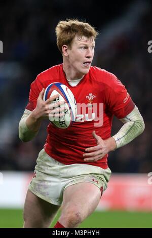 RHYS PATCHELL WALES & SCARLETS ENGLAND V WALES, NAT WEST 6 NATIONEN TWICKENHAM, LONDON, ENGLAND, 10. Februar 2018 sterben 19695 Stockfoto