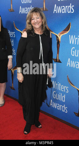 BEVERLY HILLS, Ca - 11. Februar: Karen Harris besucht die 2018 Writers Guild Awards LOS ANGELES. Feierstunde im Beverly Hilton Hotel am 11. Februar in Beverly Hills, Kalifornien 2018. Foto von Barry King/Alamy leben Nachrichten Stockfoto