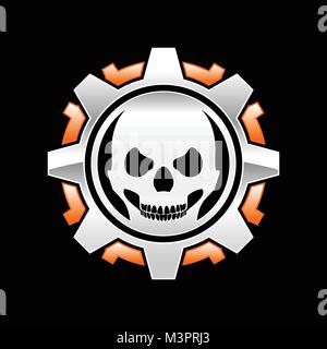 Skull Gang Maschine Vektor Symbol Graphic Design Stock Vektor