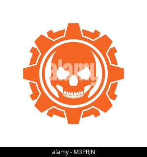 Skull Gang Maschine Orange Vektor Symbol Graphic Design Stock Vektor