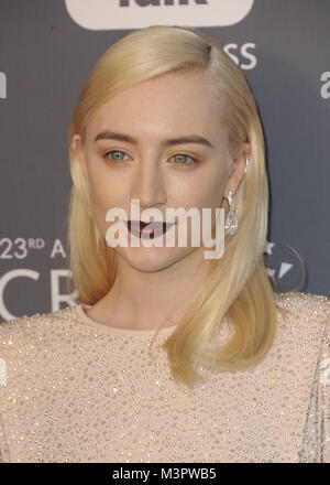 Die 23. jährliche Critics Choice Awards Anreise mit: Saoirse Ronan Wo: Los Angeles, Kalifornien, Vereinigte Staaten, wenn: 11 Jan 2018 Credit: Apega/WENN.com Stockfoto