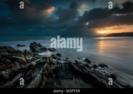 Sonnenaufgang in Saint Cast le Guildo Stockfoto