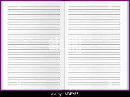 Gesäumt von Notebook Blatt Papier. Notepad Hintergrund Stock Vektor