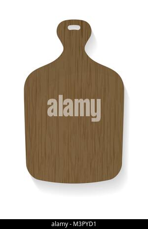 Vector Abbildung: Holz Schneidebrett auf weißem Hintergrund Stock Vektor