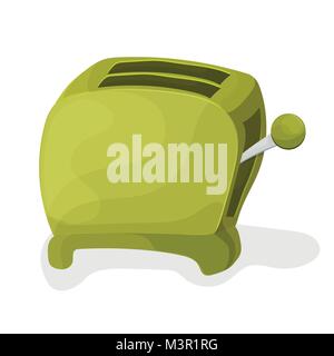 Abbildung: Eine Karikatur Toaster auf weißem Hintergrund Stock Vektor