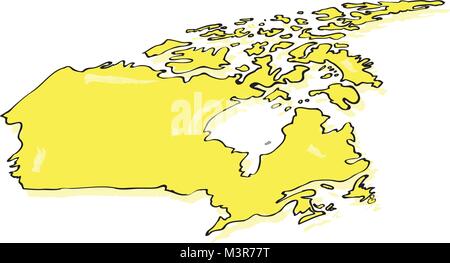 Comic Zeichnen einer Karte von Kanada Stock Vektor