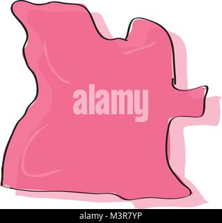 Comic Zeichnen einer Karte von Angola Stock Vektor