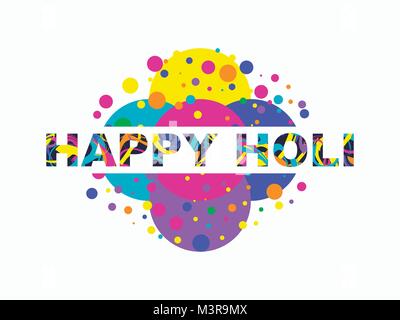 Happy Holi. Indische Fest der Farben. Hintergrund für die Grußkarte, Banner und Poster. Vector Illustration Stock Vektor