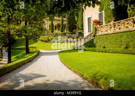 Garten der Villa del Balbianello in Lenno am Comer See Stockfoto