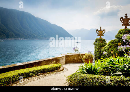 Garten der Villa del Balbianello in Lenno am Comer See Stockfoto