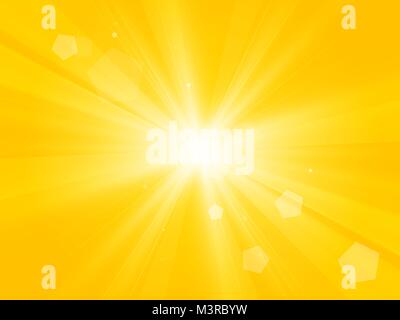 Sun Vektor mit Lens flare Gelb abstrakt Hintergrund Stock Vektor