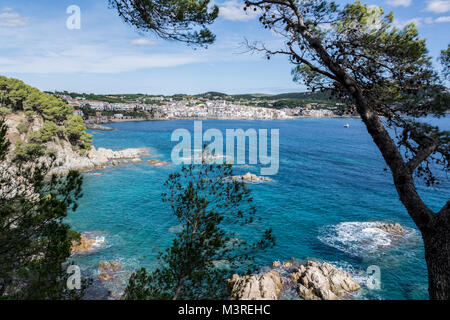 Küstenwanderweg bei Calella de Palafrugell an der Costa Brava Stockfoto