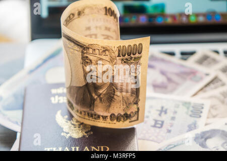 Japan Geld yen Banknoten. Stockfoto