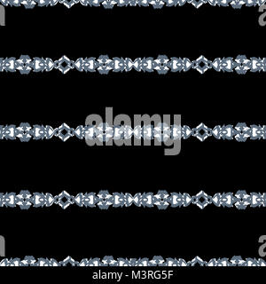 Digitale Kunst Technik Streifen verzierten nahtlose Muster in dunklem Blau und Schwarz Farben Stockfoto