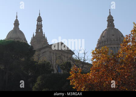 Bilder von Sunny Montjuic Castle, Barcelona, Spanien im Winter Stockfoto