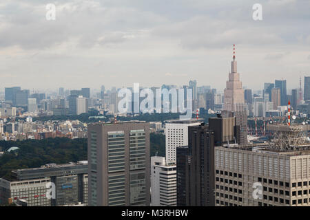 Blick auf die Stadt von Tokyo, eine enorme Erweiterung der Gebäude und Wolkenkratzer in der Hauptstadt von Japan Stockfoto