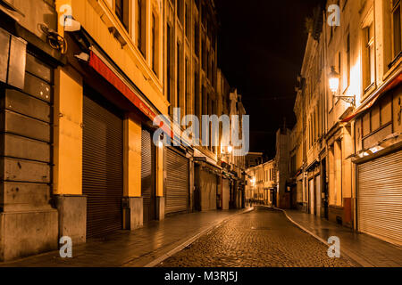 Brügge, Belgien, 11. Juni 2014: Abends Straße von Brüssel, Belgien Stockfoto