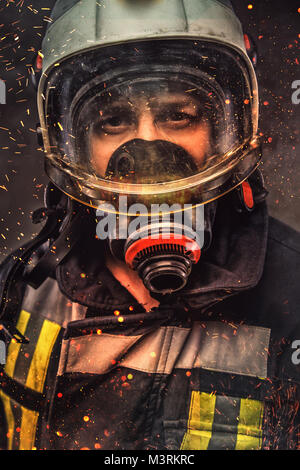 Portrait von Feuerwehrmann. Konzeptkunst Stockfoto