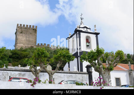 St. Peter Kirche, Obidos, Portugal Stockfoto