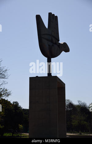 Offene Hand, Denkmal, Chandigarh, Union, Indien, Asien Stockfoto