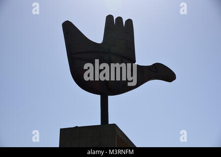 Offene Hand, Denkmal, Chandigarh, Punjab, Indien, Asien Stockfoto