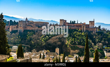 Granada, Spanien: Alhambra Palast- und Festungsanlage. Stockfoto