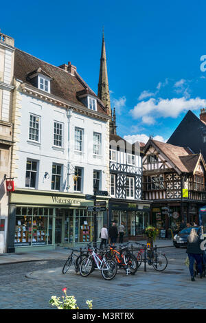 Shrewsbury Stadtzentrum, das Quadrat, Shropshire, England, Großbritannien Stockfoto