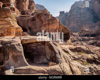 Wohnungen Wohnungen in Petra verlorene Stadt in Jordanien Stockfoto