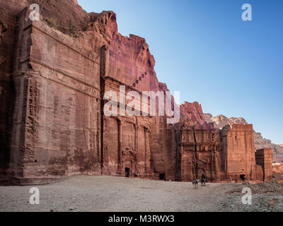 Petra Straße von Fassaden, Jordanien Stockfoto