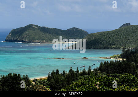 Der Blick aus dem Transit Hügel am nördlichen Ende von Lord Howe Island, 22. November 2016 Stockfoto